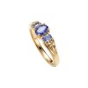 Sterling Silver Tanzanite Ring Over 18K Yellow Gold Plated