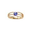 Sterling Silver Tanzanite Ring Over 18K Yellow Gold Plated