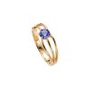 Sterling Silver Tanzanite Ring Over 18K Yellow Gold Plated