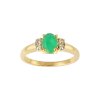 Sterling Silver Emerald and White Topaz Over 18K Yellow Gold Plated