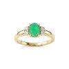 Sterling Silver Emerald and White Topaz Over 18K Yellow Gold Plated