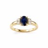 Sterling Silver Blue Sapphire and White Topaz Over 18K Yellow Gold Plated