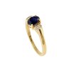 Sterling Silver Blue Sapphire and White Topaz Over 18K Yellow Gold Plated