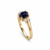 Sterling Silver Blue Sapphire and White Topaz Over 18K Yellow Gold Plated