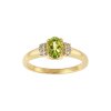 Sterling Silver Peridot and White Topaz Over 18K Yellow Gold Plated