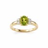 Sterling Silver Peridot and White Topaz Over 18K Yellow Gold Plated