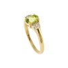 Sterling Silver Peridot and White Topaz Over 18K Yellow Gold Plated