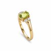 Sterling Silver Peridot and White Topaz Over 18K Yellow Gold Plated