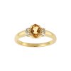 Sterling Silver Citrine and White Topaz Over 18K Yellow Gold Plated