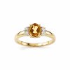 Sterling Silver Citrine and White Topaz Over 18K Yellow Gold Plated
