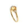 Sterling Silver Citrine and White Topaz Over 18K Yellow Gold Plated