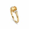Sterling Silver Citrine and White Topaz Over 18K Yellow Gold Plated