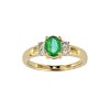Sterling Silver Emerald and White Topaz Over 18K Yellow Gold Plated