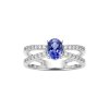 Sterling Silver Tanzanite and White Topaz Ring