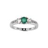 Sterling Silver Emerald and White Topaz Ring