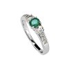 Sterling Silver Emerald and White Topaz Ring