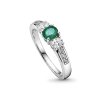 Sterling Silver Emerald and White Topaz Ring