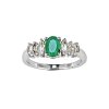 Sterling Silver Emerald and White Topaz Ring