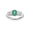 Sterling Silver Emerald and White Topaz Ring