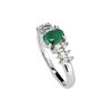 Sterling Silver Emerald and White Topaz Ring
