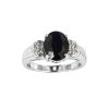Sterling Silver Black Spinel and White Topaz Ring