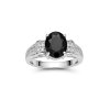Sterling Silver Black Spinel and White Topaz Ring