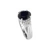Sterling Silver Black Spinel and White Topaz Ring