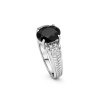 Sterling Silver Black Spinel and White Topaz Ring