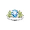 Sterling Silver Sky Blue Topaz and Peridot Ring