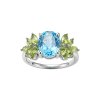 Sterling Silver Sky Blue Topaz and Peridot Ring