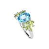 Sterling Silver Sky Blue Topaz and Peridot Ring
