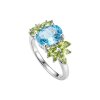 Sterling Silver Sky Blue Topaz and Peridot Ring
