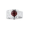 Sterling Silver Garnet Hammered Ring