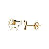 Sterling Silver White Enamel Cat Earrings Over 18K Yellow Gold Plated