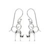 Sterling Silver Black Spinel Pussy Cat Earrings