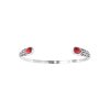 Sterling Silver Red Coral Bangle 7.5 Inches