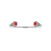 Sterling Silver Red Coral Bangle 7.5 Inches
