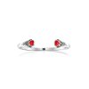 Sterling Silver Red Coral Bangle 7.5 Inches