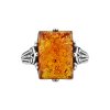 Sterling Silver Amber Ring