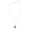 Sterling Silver Malachite With MOP With Chain 18 Inches