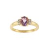 Sterling Silver Amethyst and White Topaz Over 18K Yellow Gold Plated