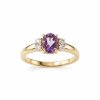 Sterling Silver Amethyst and White Topaz Over 18K Yellow Gold Plated