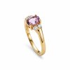 Sterling Silver Amethyst and White Topaz Over 18K Yellow Gold Plated
