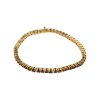 Sterling Silver Ruby Round 3 mm Bracelet Over 18K Yellow Gold Plated 7.25 Inches