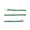 Sterling Silver Emerald Round 3 mm Bracelet Over Rhodium Plated 7.25 Inches