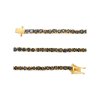 Sterling Silver Blue Sapphire Round 3 mm Bracelet Over 18K Yellow Gold Plated 7.25 Inches
