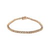 Sterling Silver Pink Morganite Round 3 mm Bracelet Over Rose Gold Plated 7.25 Inches