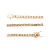 Sterling Silver Pink Morganite Round 3 mm Bracelet Over Rose Gold Plated 7.25 Inches