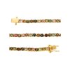 Sterling Silver Multi Tourmaline Round 3 mm Bracelet Over 18K Yellow Gold Plated 7.25 Inches