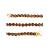 Sterling Silver Garnet Round 5 mm Bracelet Over 18K Yellow Gold Plated 7.25 Inches